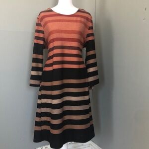 Tacera Color Stripe Knit Dress L